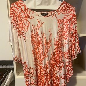 Worth dolman sleeve coral pattern top